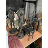 A collection of bronzes and other metal figures
