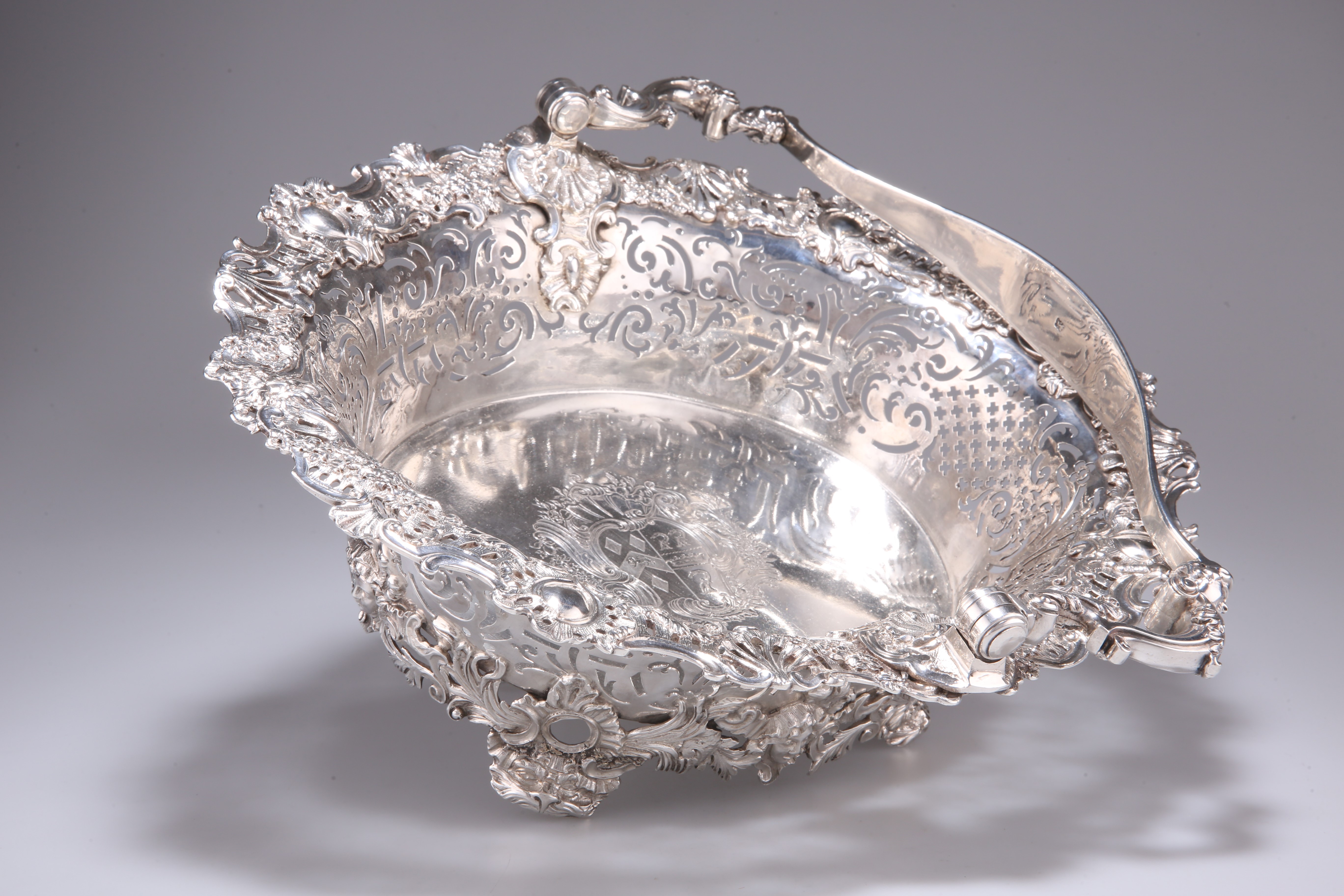 A GEORGE II ROCOCO SILVER CAKE BASKET - Image 3 of 6