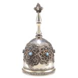 A FINE 19TH CENTURY FRENCH SILVER-GILT TABLE BELL