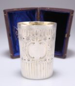 A VICTORIAN SILVER-GILT BEAKER