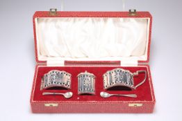 AN ELIZABETH II SILVER CRUET SET