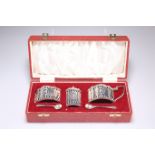 AN ELIZABETH II SILVER CRUET SET