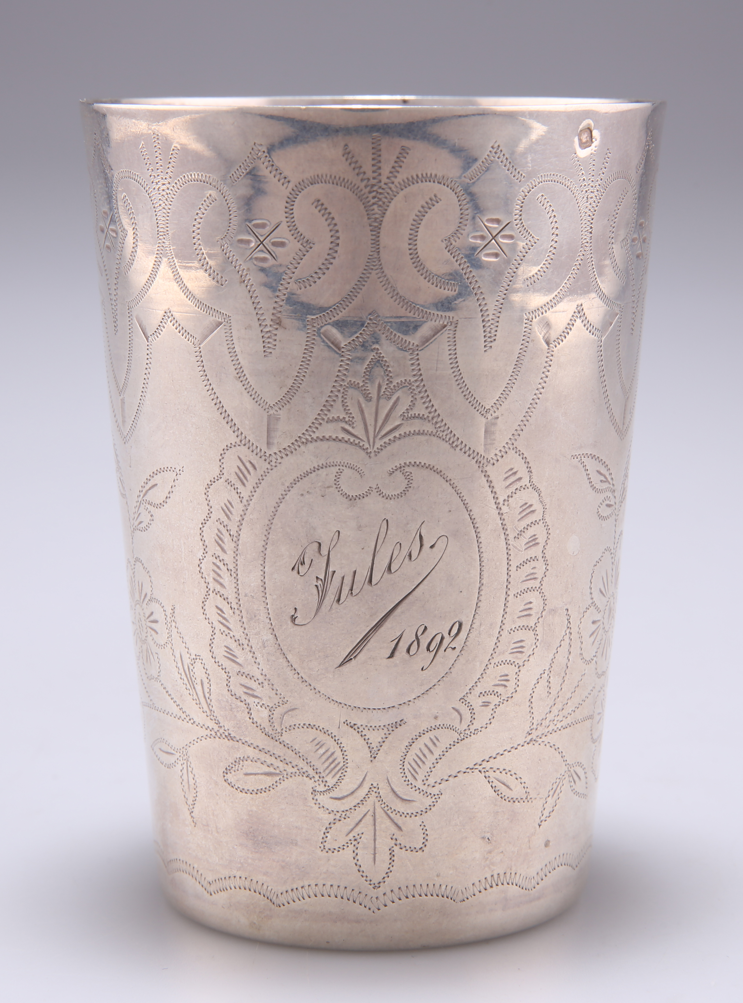 A FRENCH SILVER BEAKER, 19TH CENTURY