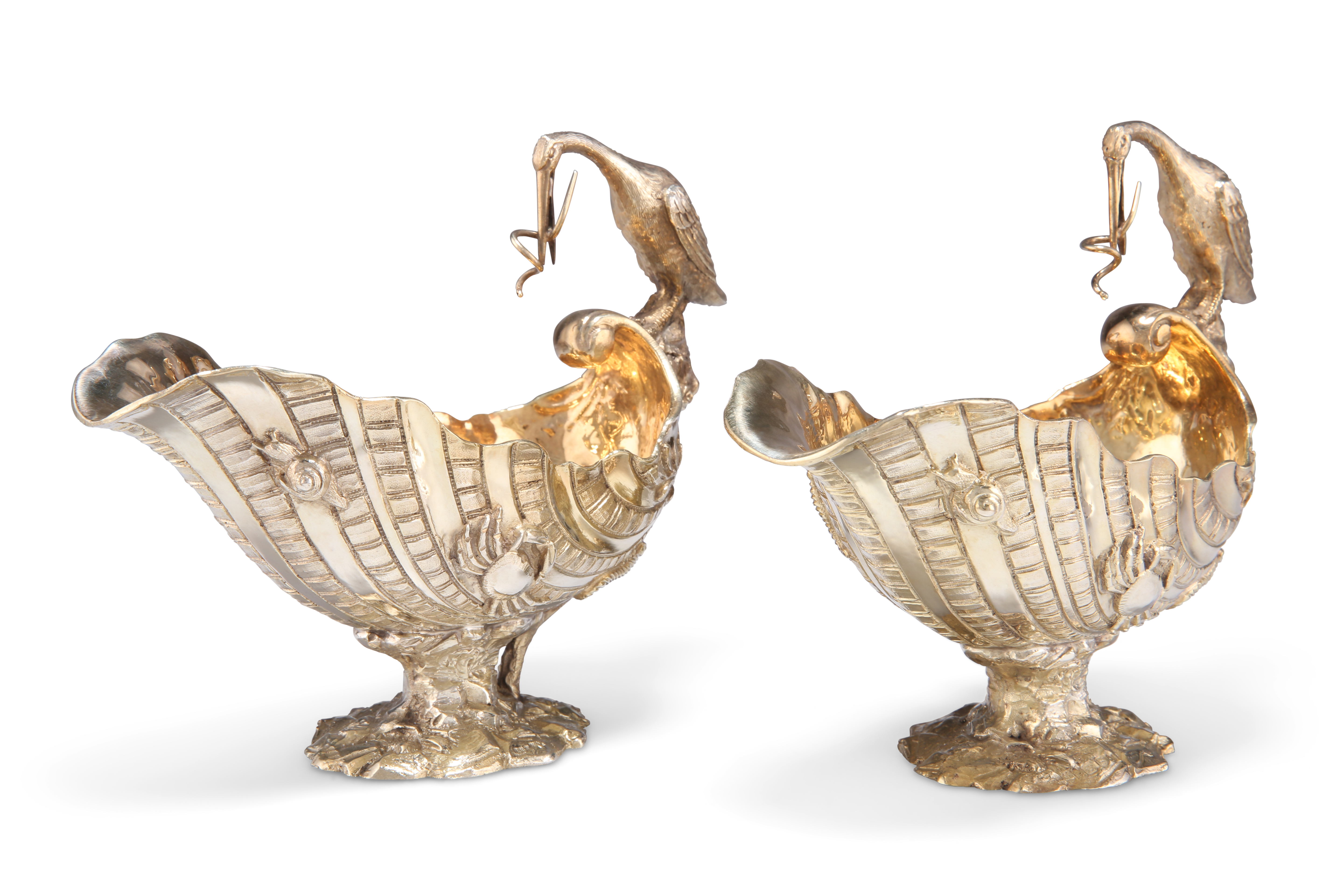 A FINE PAIR OF ELIZABETH II SILVER-GILT SAUCEBOATS