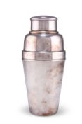 A 20TH CENTURY SILVER-PLATED COCKTAIL SHAKER