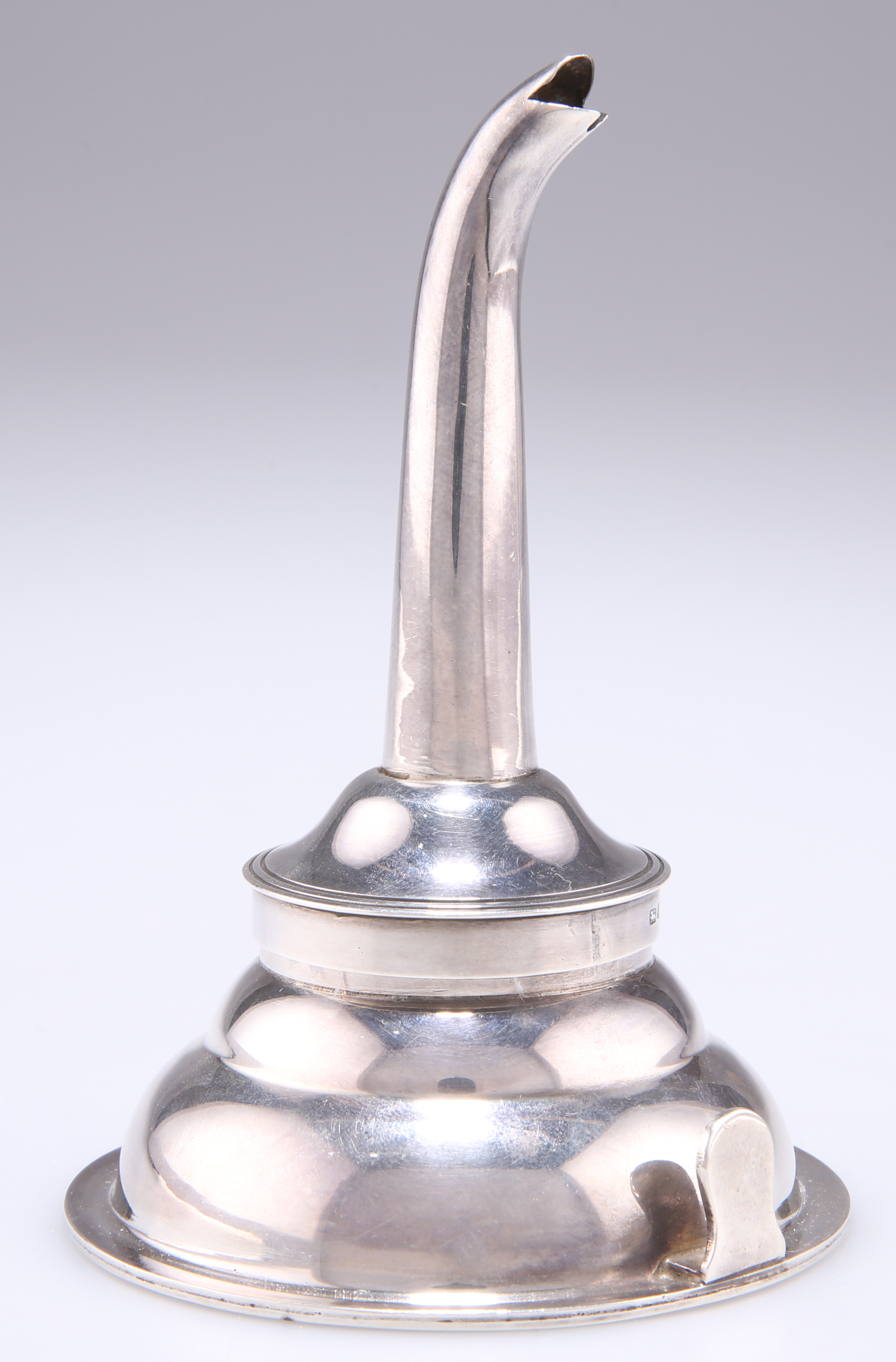 AN ELIZABETH II SILVER WINE FUNNEL