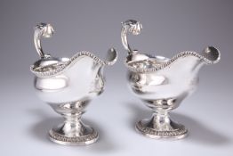 A PAIR OF GEORGE III SILVER SAUCEBOATS