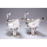 A PAIR OF GEORGE III SILVER SAUCEBOATS