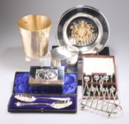 A QUANTITY OF SILVER PLATE, ETC.