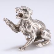 AN ELIZABETH II CAST SILVER MODEL OF A COUGAR