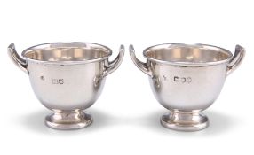 A PAIR OF EDWARDIAN SILVER SALTS