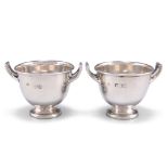 A PAIR OF EDWARDIAN SILVER SALTS