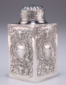 A VICTORIAN SILVER TEA CADDY