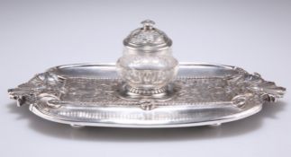 A VICTORIAN ELECTRO-PLATED INKSTAND