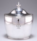 A GEORGE III SCOTTISH SILVER TEA CADDY