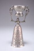 A 19TH CENTURY CONTINENTAL SILVER-PLATED WAGER CUP