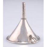 A QUEEN ANNE SMALL SILVER WINE FUNNEL