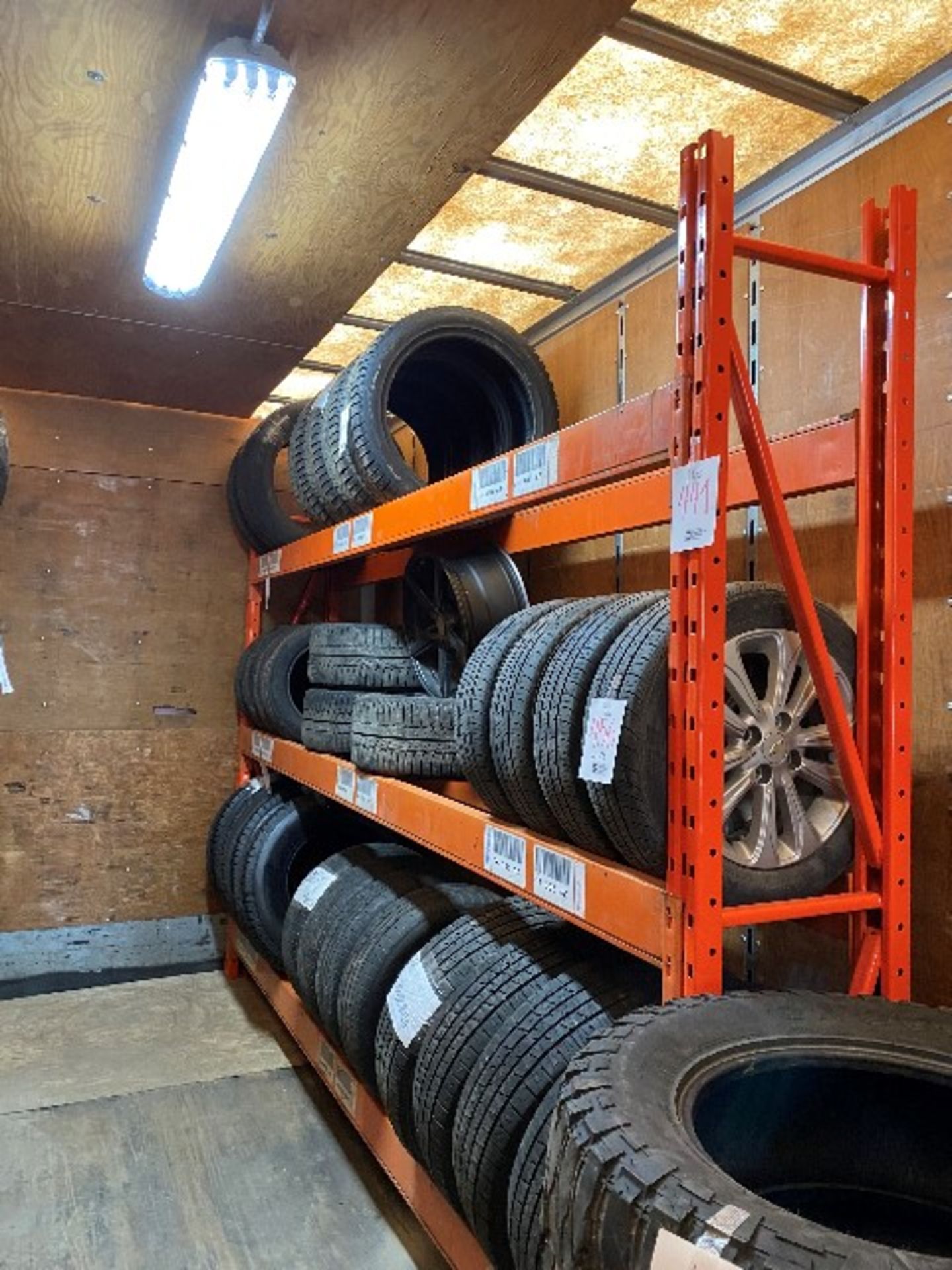 Commercial tire racking, 12ft x 8ft x 18”, 2 sections