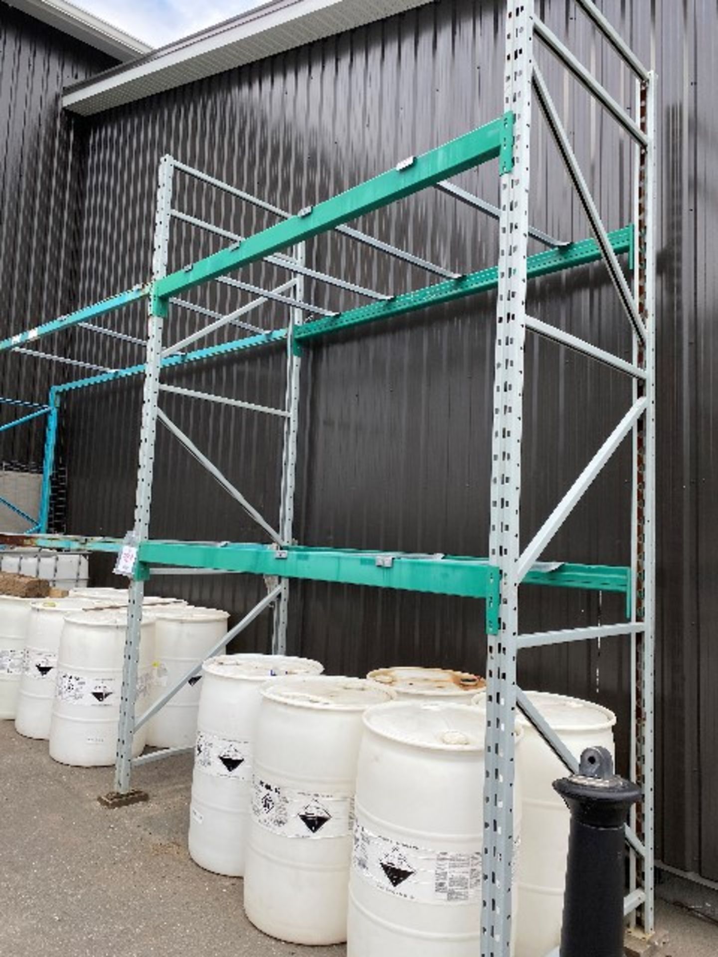 Industrial shelving, 3pcs uprights, 8pcs cross bars, 12pcs safety bars, 8' x 8' x 44”, 2 sections - Image 2 of 3