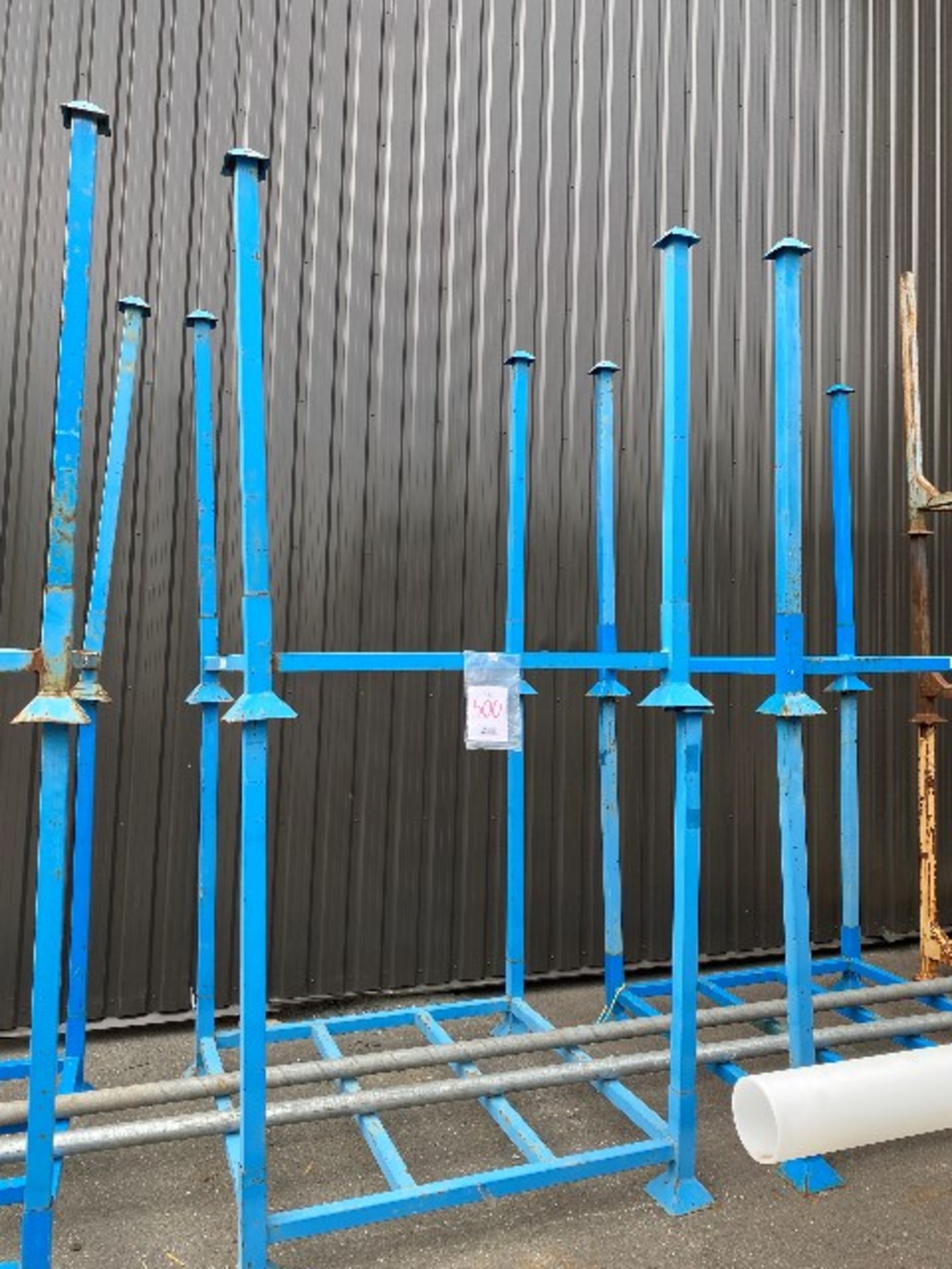 Metal stackable knock down rack, 48” x 48” x 53”, blue, 2pcs