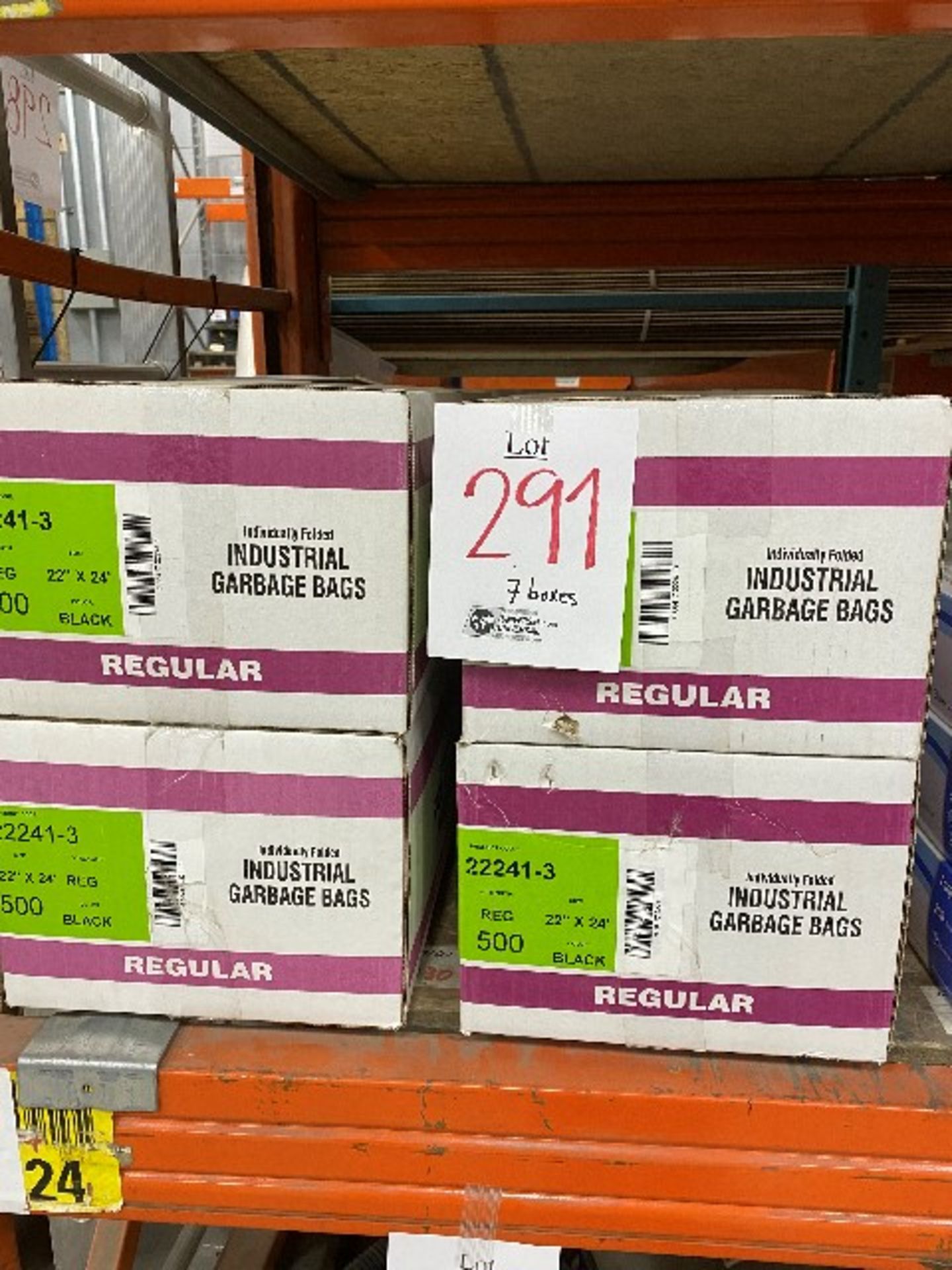 Industrial garbage bags,22” x 24”, 500pcs per box, 7 boxes