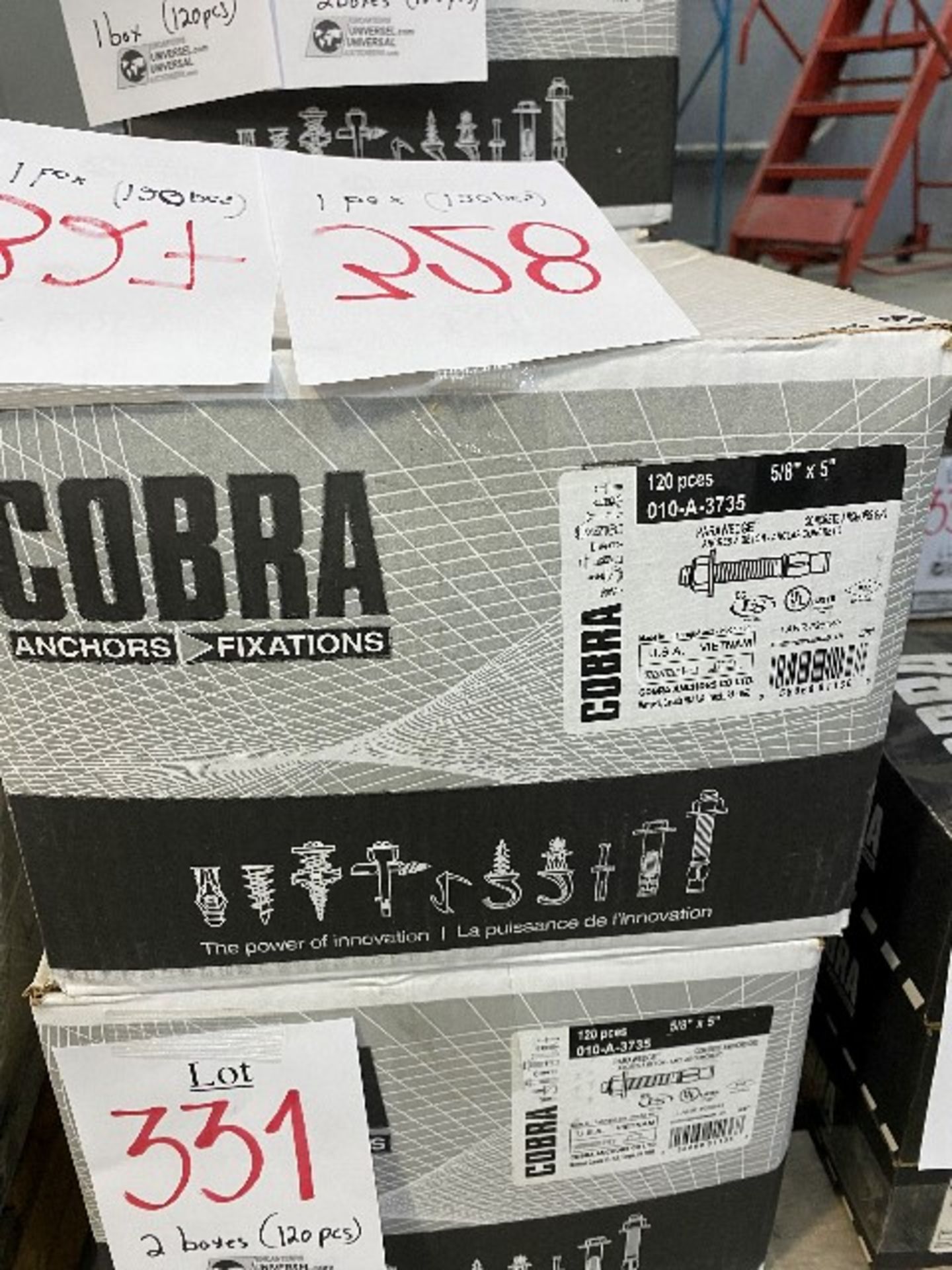 Lot De 6 Ancres à Béton Parawedge Cobra 507NS 5/8" X 5" - Heavy Duty, Fabriqué USA