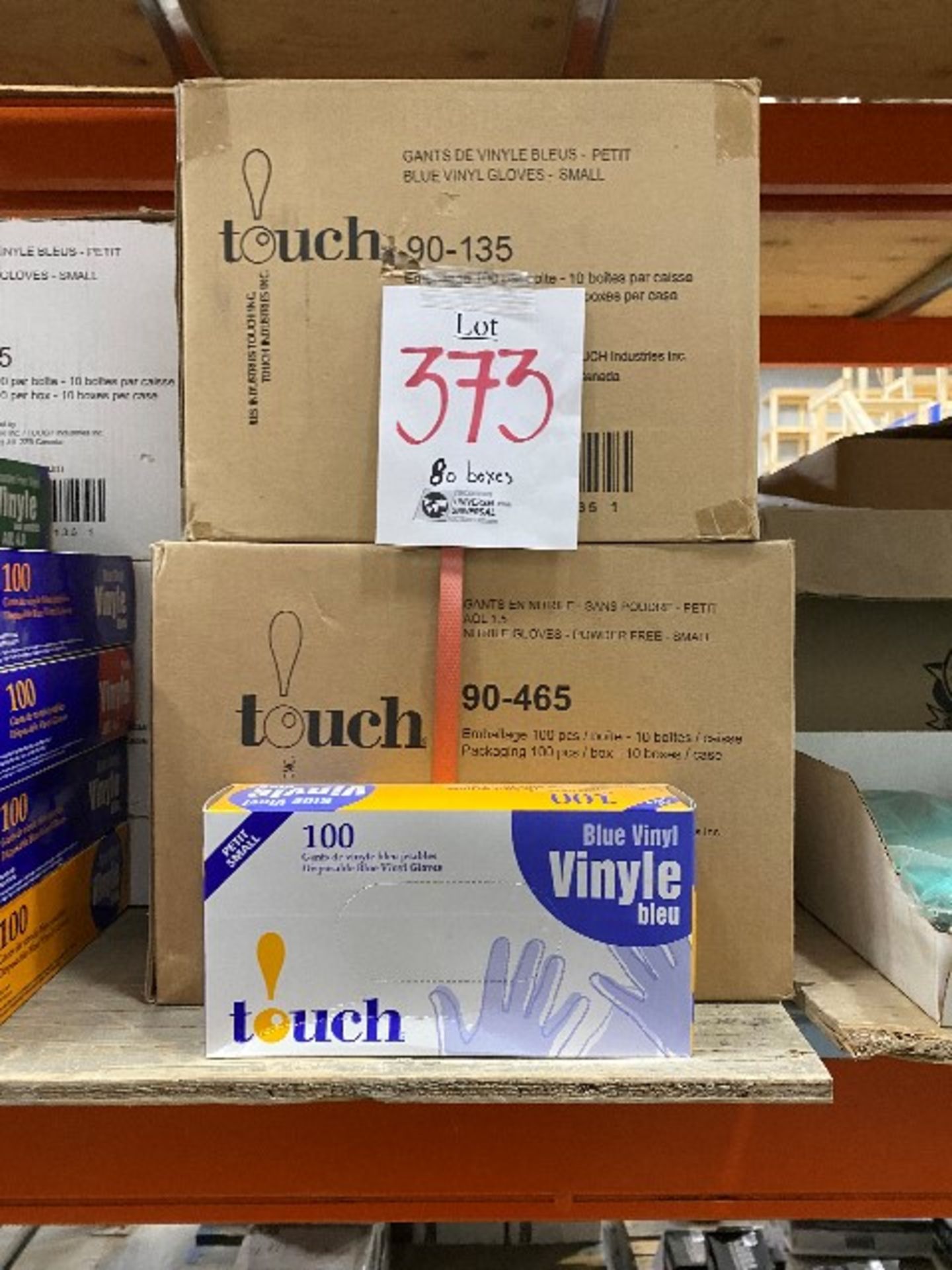 Touch disposable blue vinyl gloves, 80 boxes - Image 2 of 2