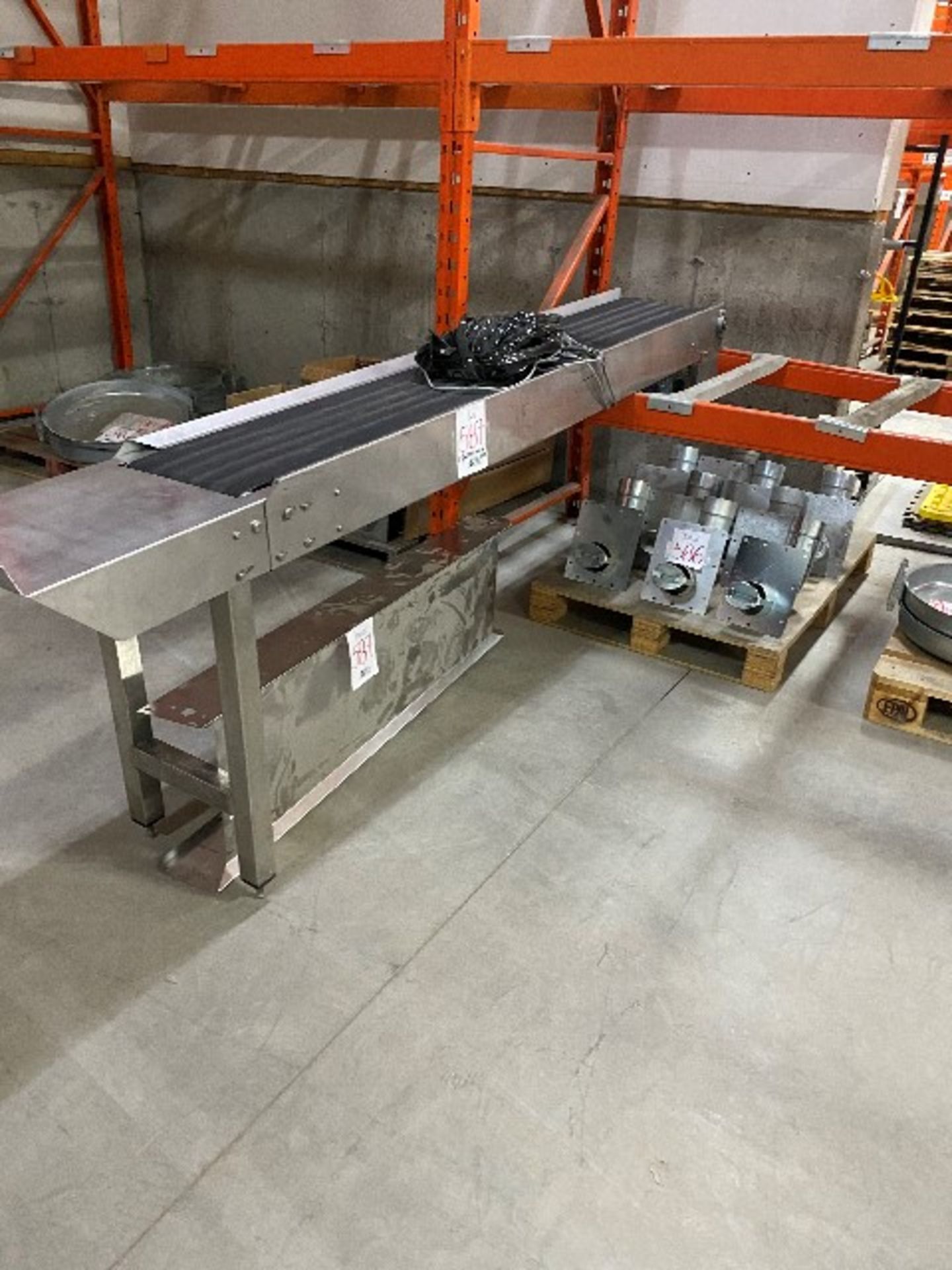 Stainless steel conveyor belt w/motor