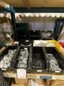 LOT, Assorted electrical boxes, grommets, plates, bins, etc..., 14bins