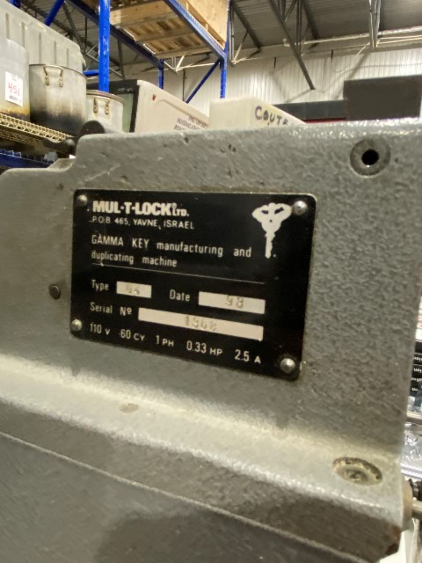Mul-T-Lock Gamma key manufacturing and duplicating machine - Image 4 of 4