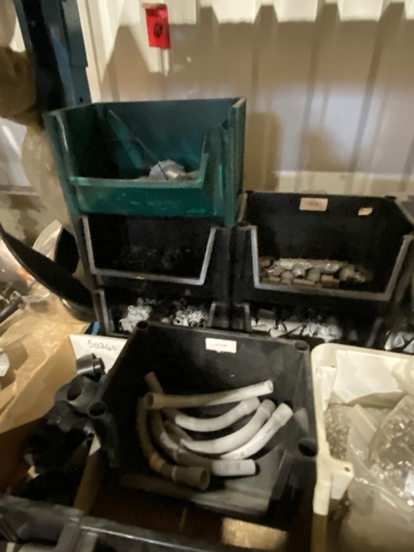 LOT, Assorted electrical boxes, grommets, plates, bins, etc..., 14bins - Image 5 of 5