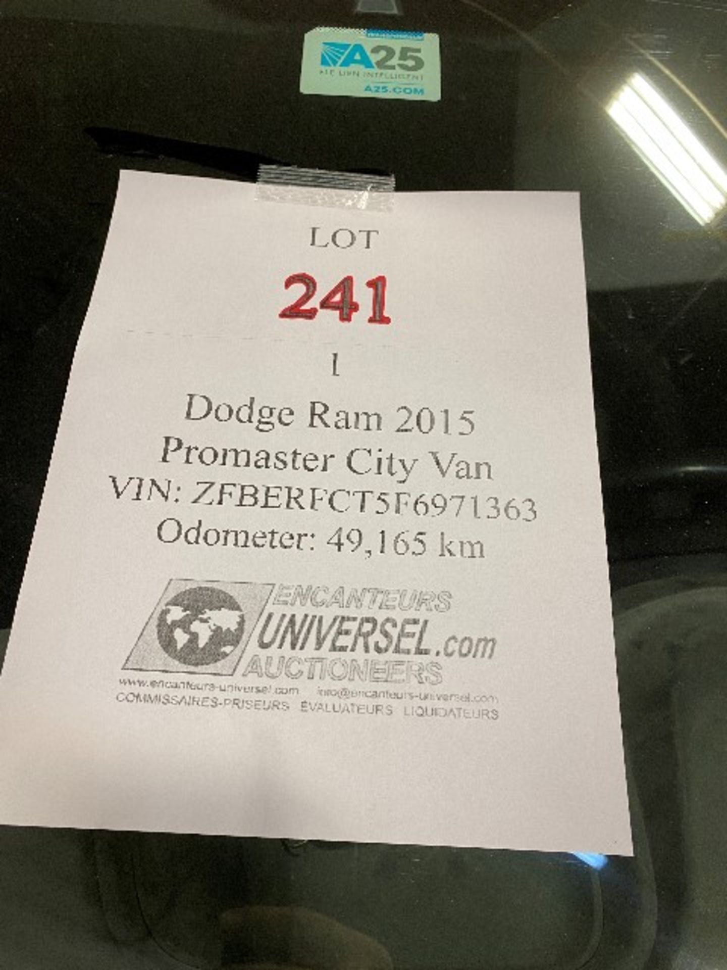 Dodge Ram 2015 Promaster City van, 49,165 km - VIN:ZFBERFCT5F6971363 - Image 4 of 4