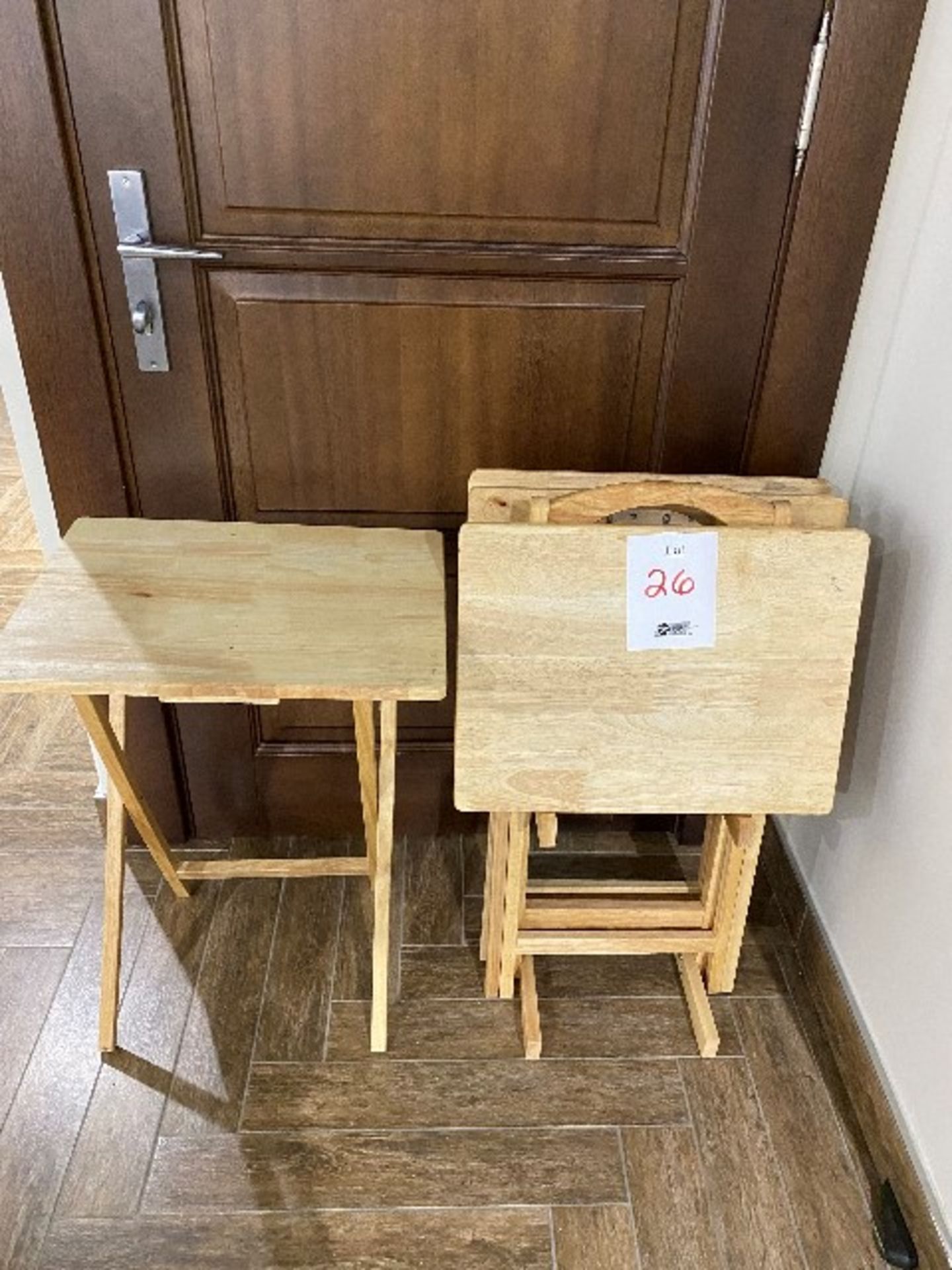 Wooden serving tables, 4pcs, set