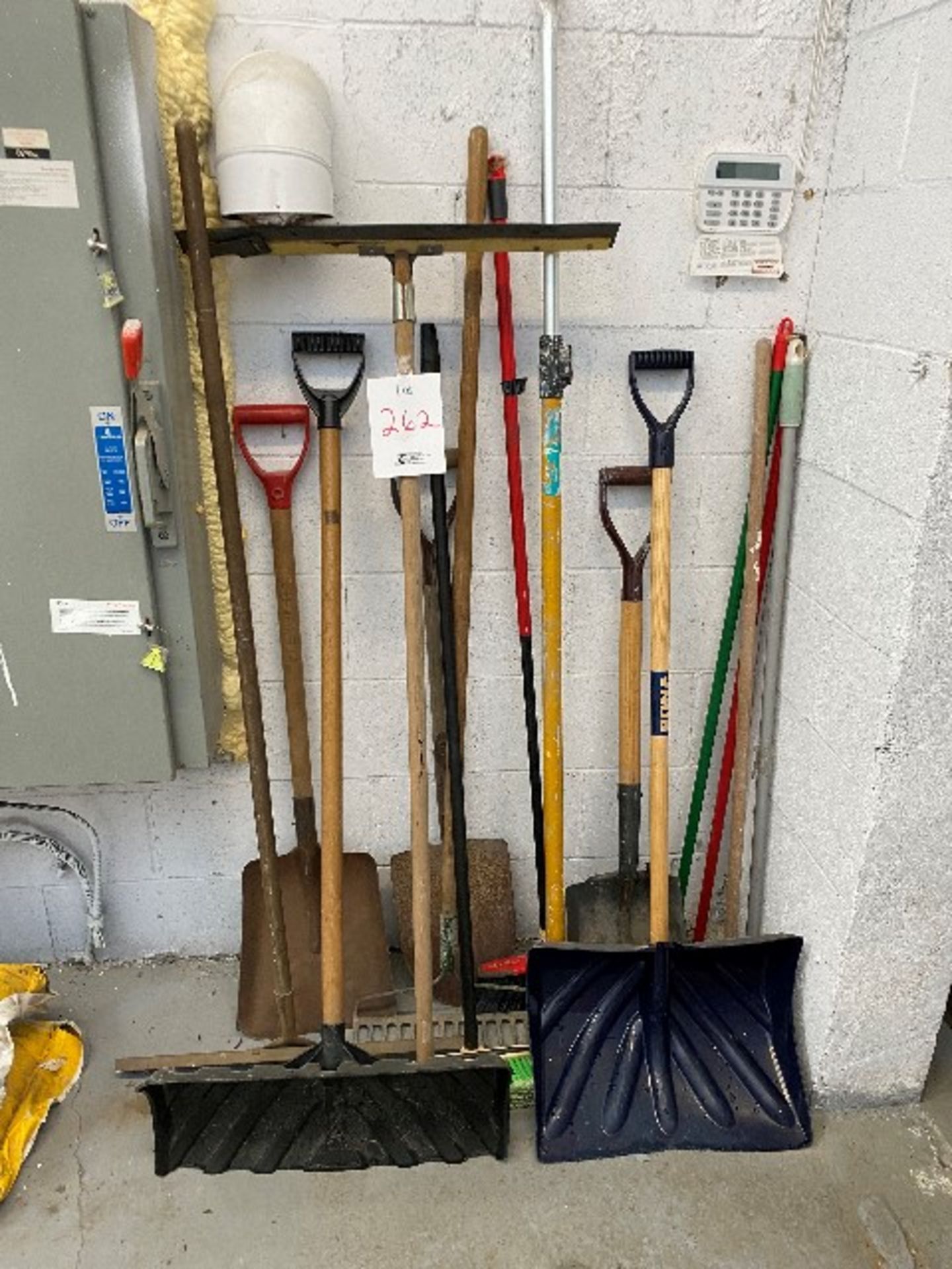 LOT, Assorted shovels, brooms, etc...