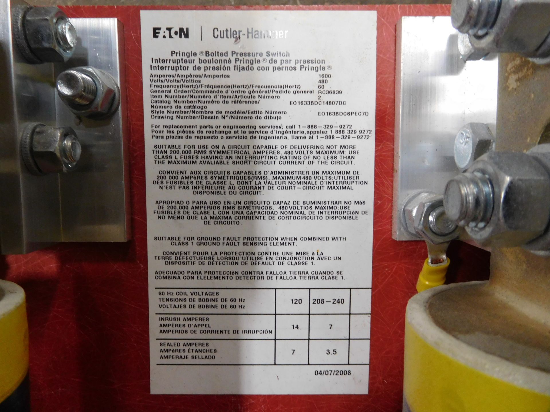 Pringle Switch, 1600 Amp Buss Fuses - Image 4 of 11