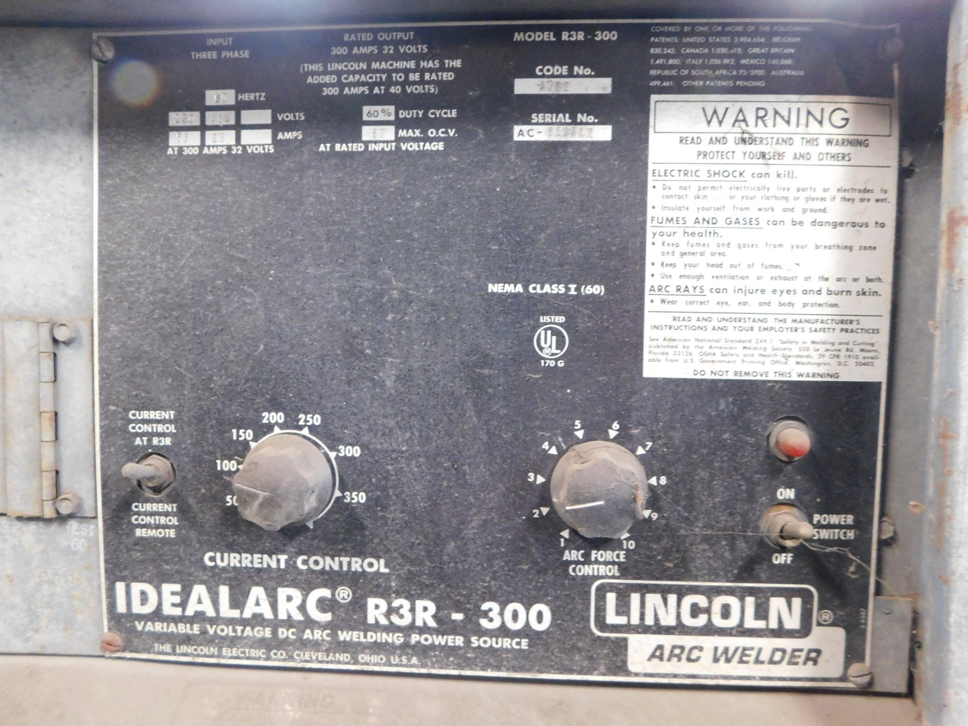 Lincoln Idealarc R3R-300 Arc Welder - Image 3 of 5