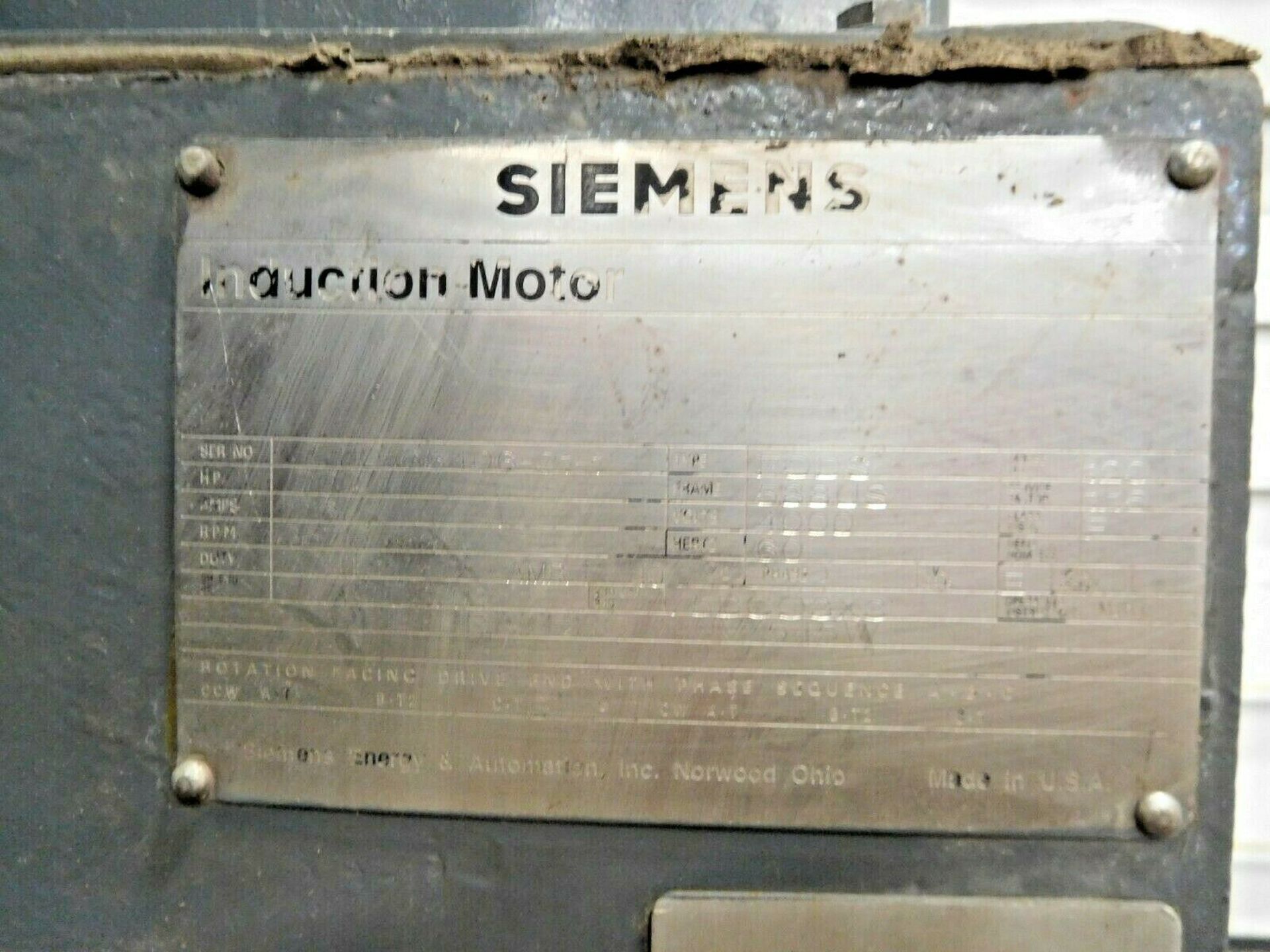 Siemens 1000 HP Induction Motor. 3 Ph. 3570 RPM. 4000 V. 60 Hz. 588US. FODS. - Image 4 of 4