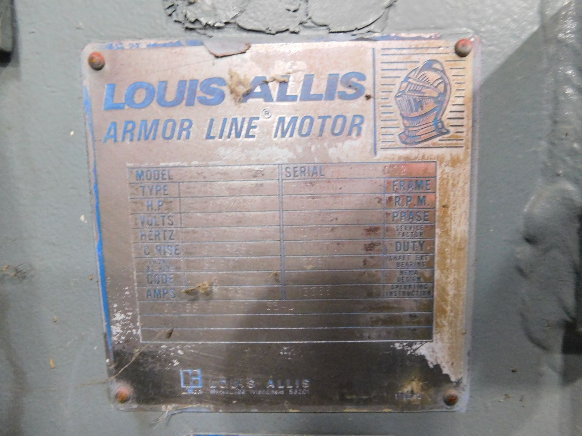 Louis Allis Armor Line Motor. 600/250 HP. 3 Ph. 1755/1180 RPM. 4160 V. 60 Hz. 72100S. - Image 4 of 4