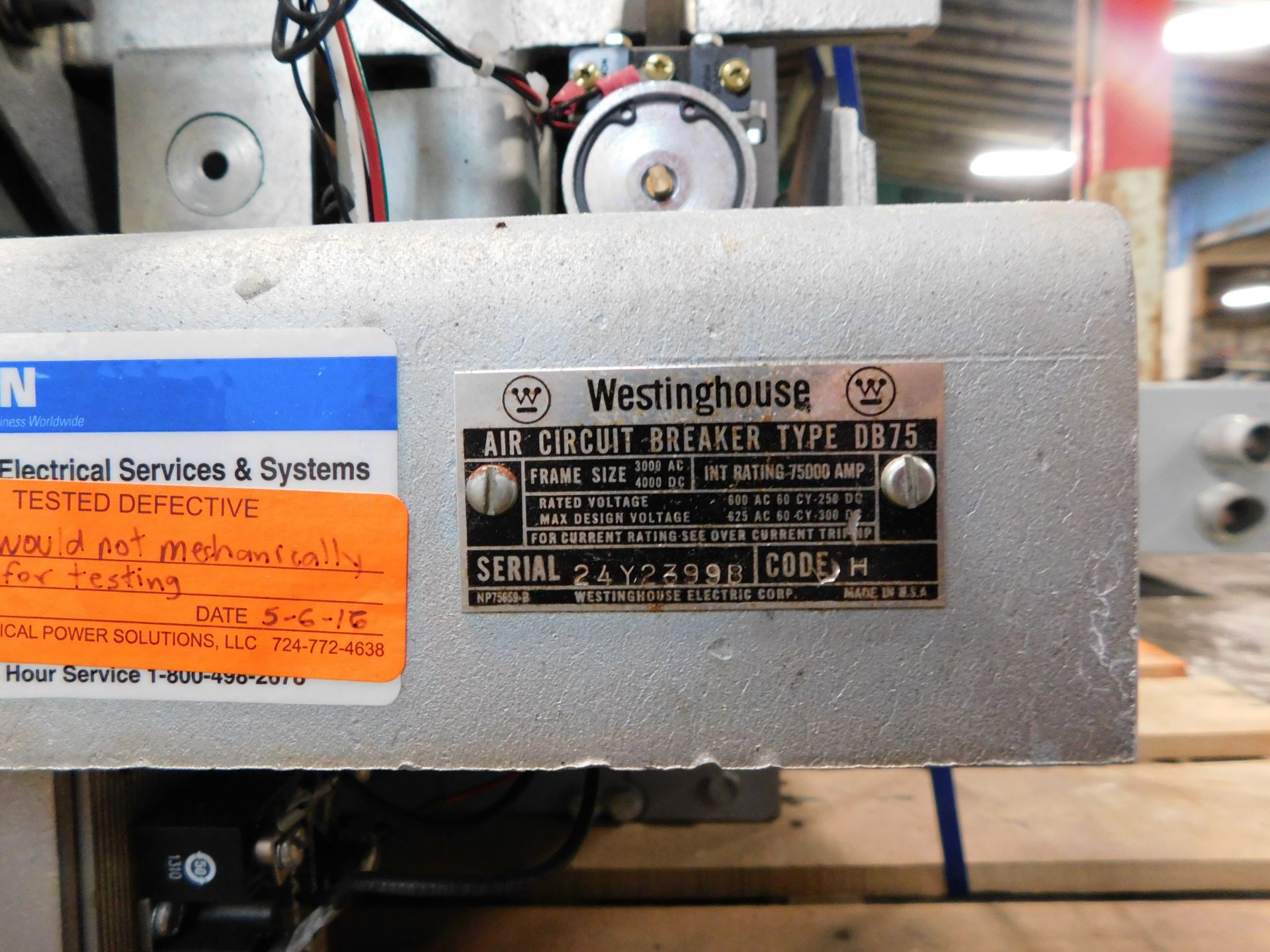 Westinghouse Air Circuit Breaker Type DB75 - Image 3 of 3