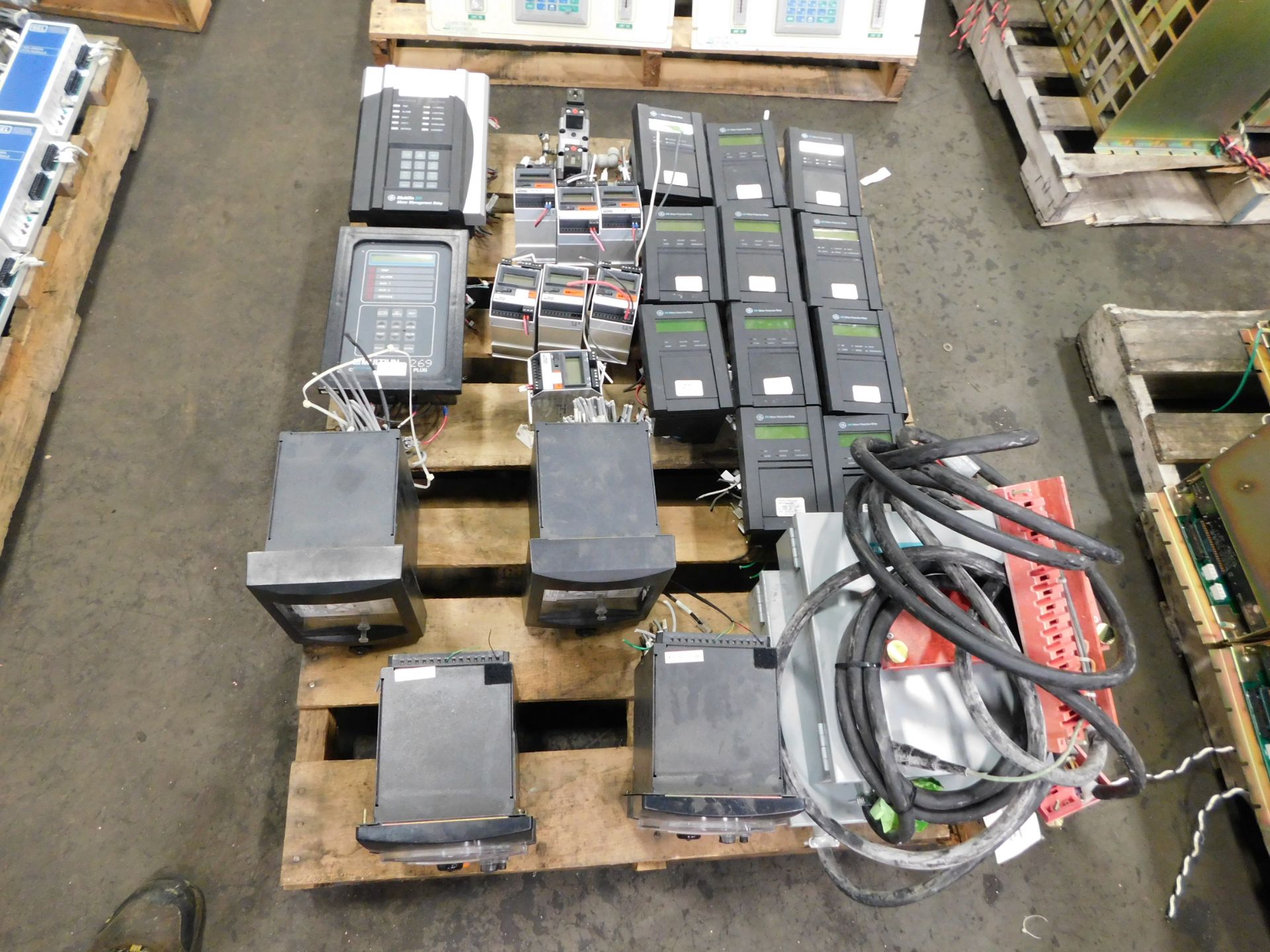 Pallet of GE Multilins, GE Motor Protection Relays, Siemens Switchgear Power Supplies