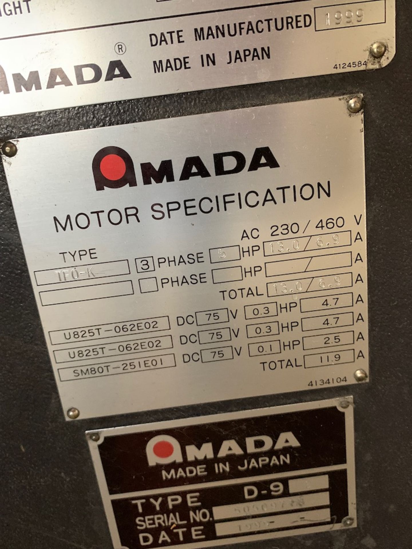 (1999) Amada RG-50 / D9E CNC Hydraulic Brake Press, DOM 1999, SN/ 509718, Includes Assorted Tooling - Image 4 of 5