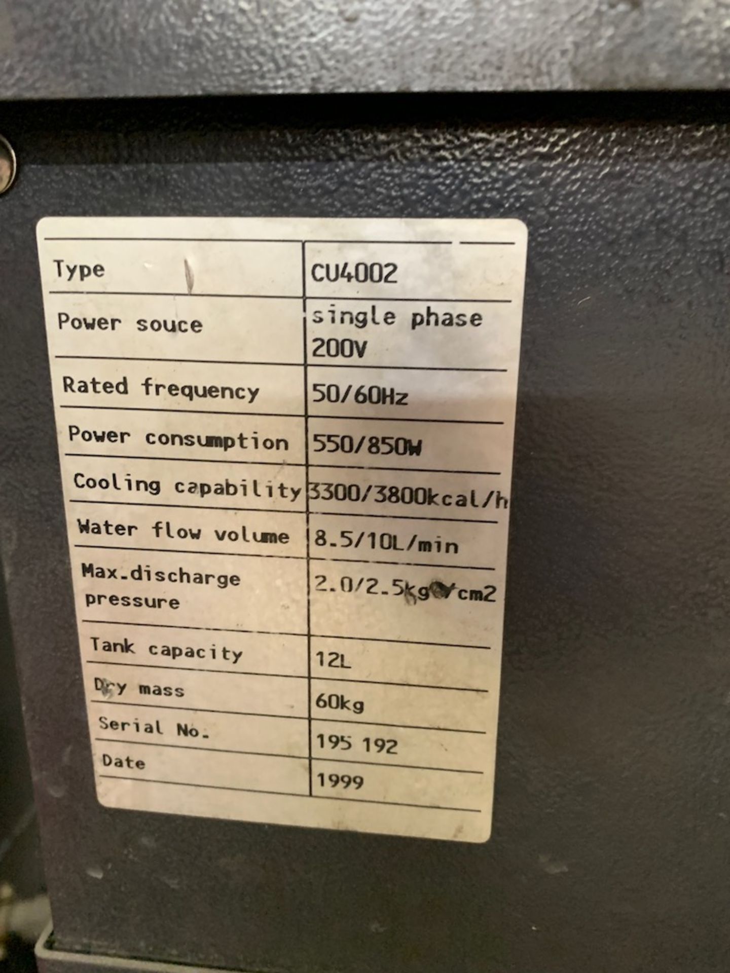 (1999) Amada 405T Spot Welding System, Press Type SN/ 195192 Includes Amada ID40ST Micro Computer Co - Image 5 of 6