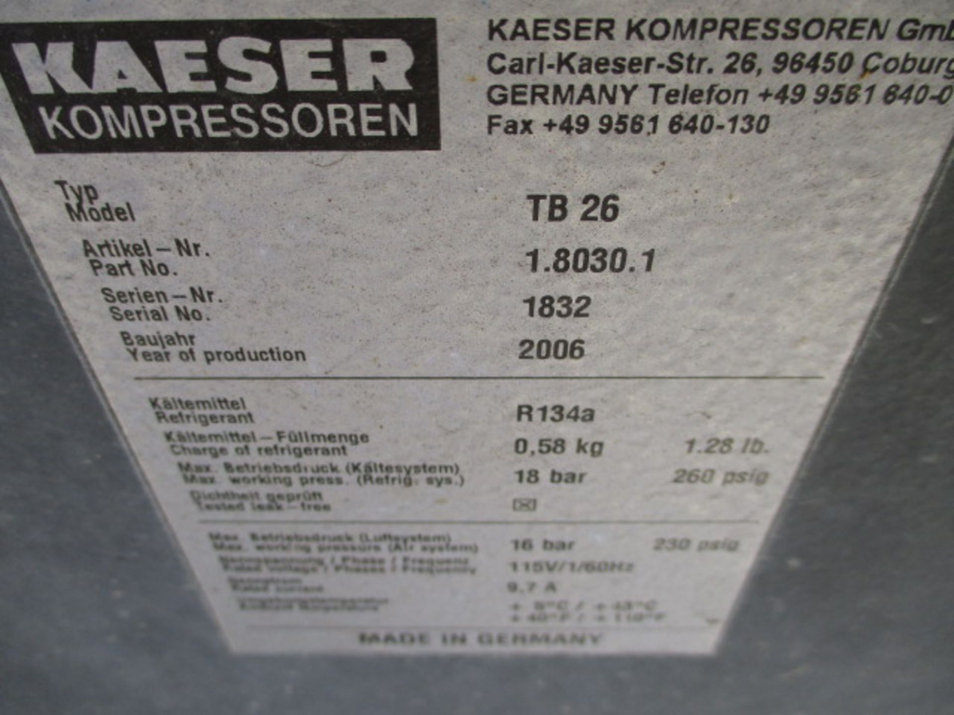 Kaeser TB26 Compressor Refridgerated Air Dryer - Image 10 of 10