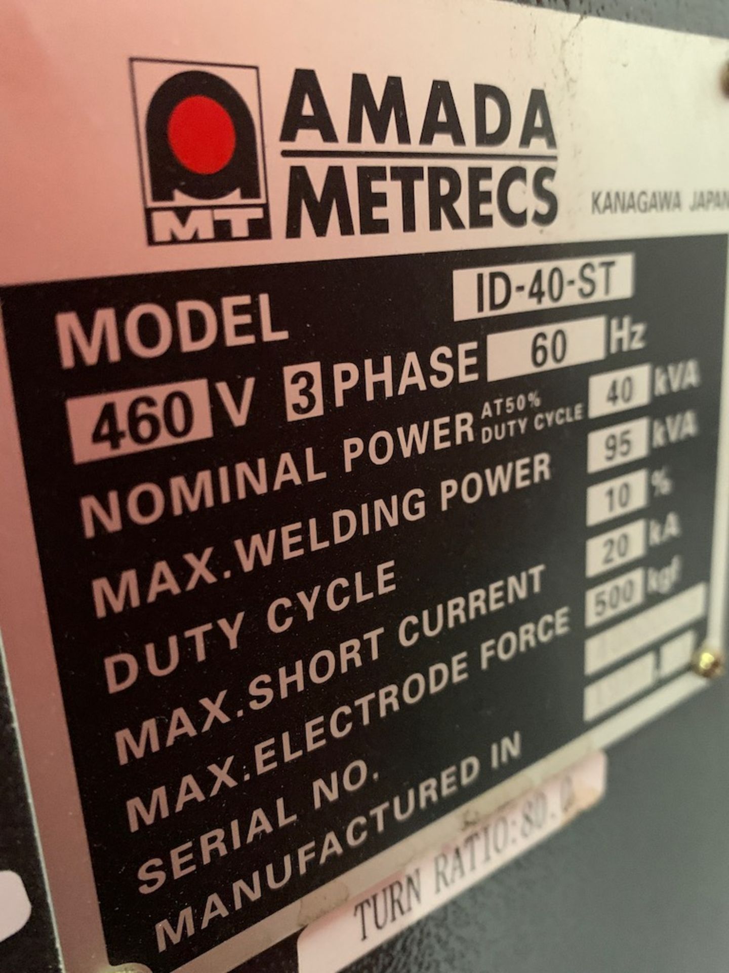 (1999) Amada 405T Spot Welding System, Press Type SN/ 195192 Includes Amada ID40ST Micro Computer Co - Image 4 of 6