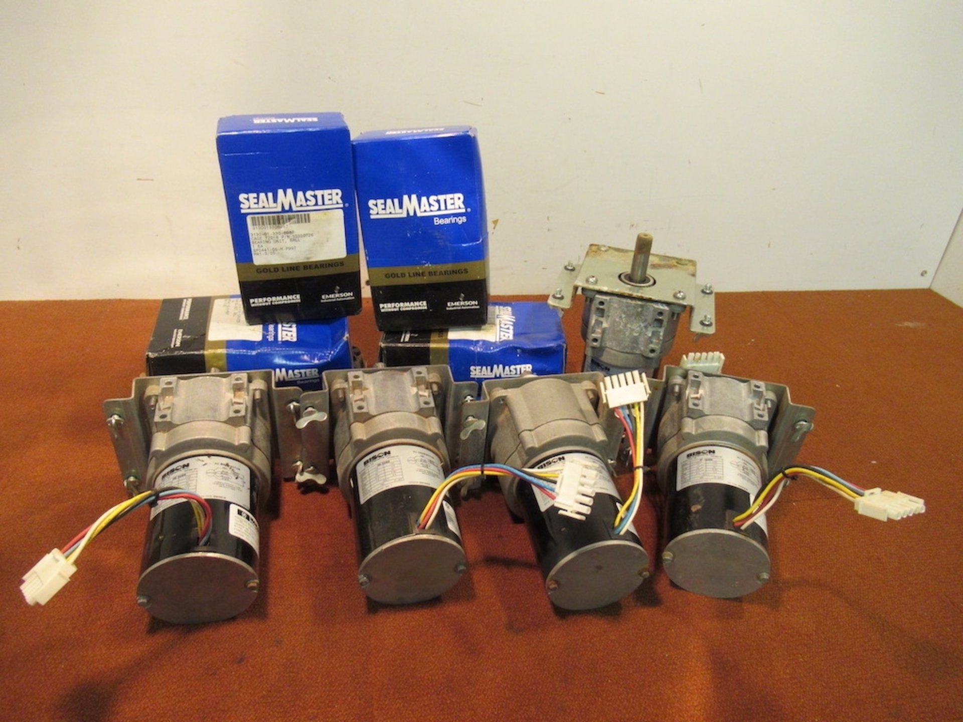 Lot to Include: (11) Bison Gear AC Motor and Sealmaster SFT-30 Bearings