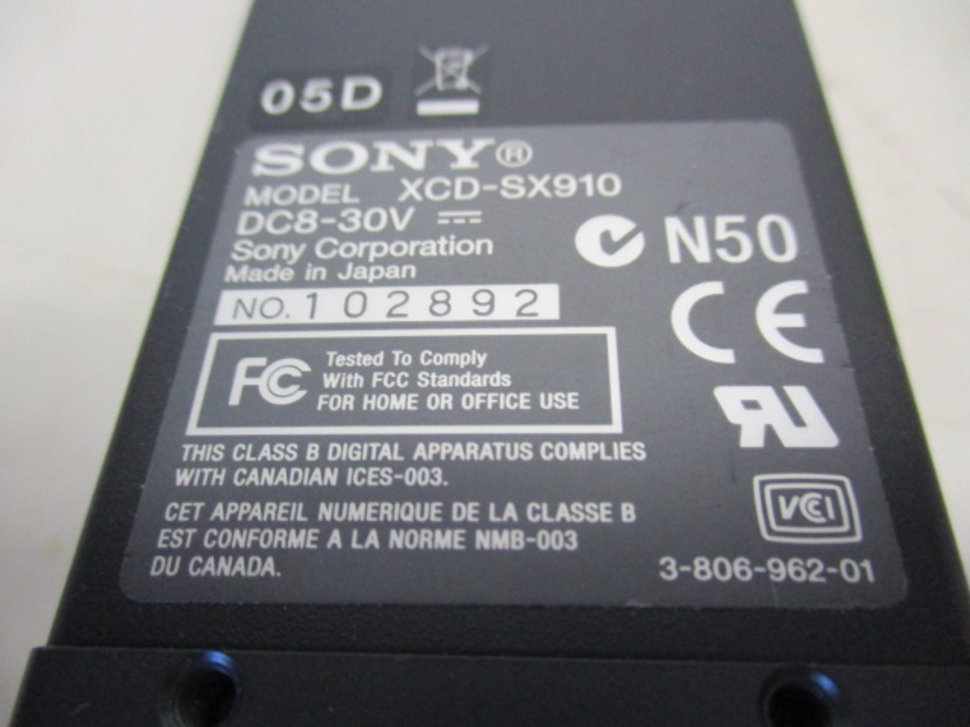 Sony XCD-SX910 Digital Interface CCD Color Camera - Image 4 of 4