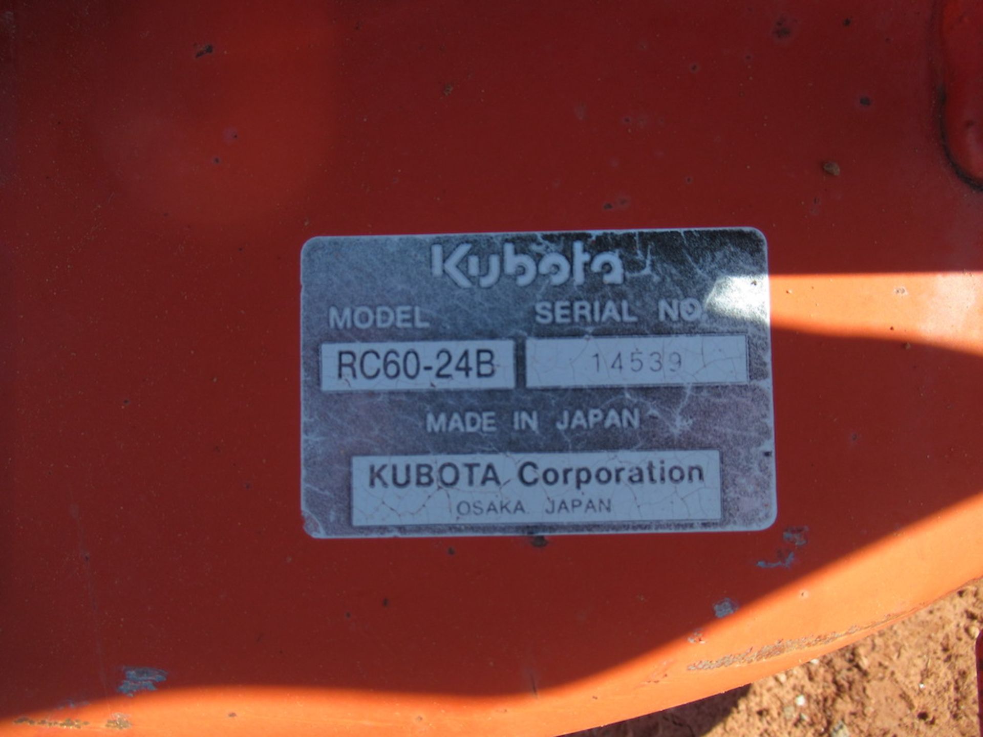 Lawn Mower Attachment, Kubota Model RC60-24B, 1, 364 lbs, 62"x48"x27" (pallet), ISLE 2 POD 21 - Image 7 of 9