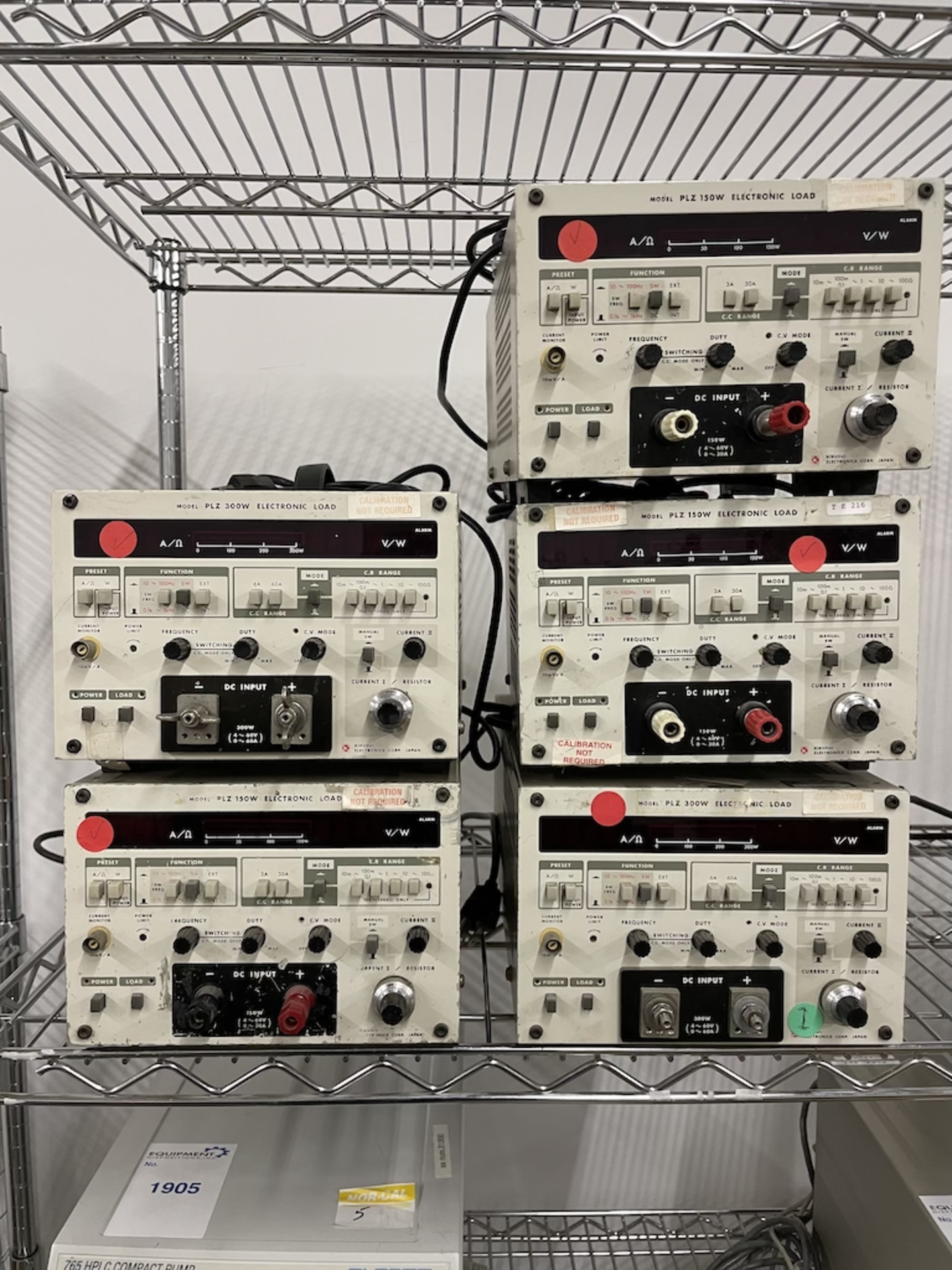 Lot: (2) Dynaload PLZ-300W & (3) Dynaload PLZ-150W Electronics Loads