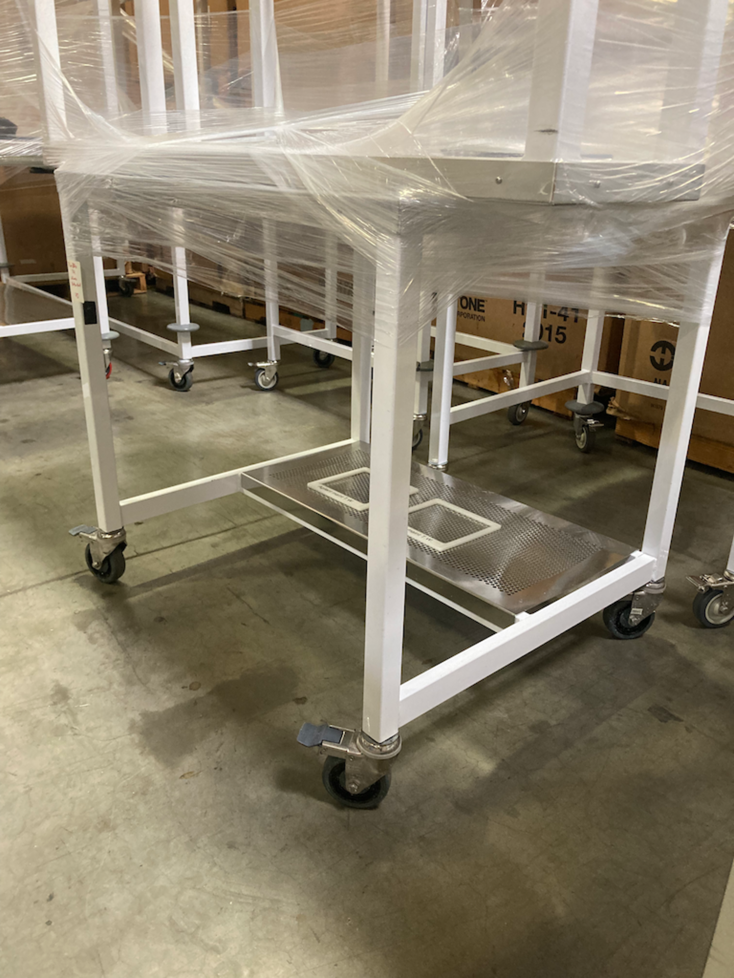 36 x 30 x 34 Perforated Stainless Steel Cleanroom Table Wheels, Bottom Shelf - Image 2 of 2