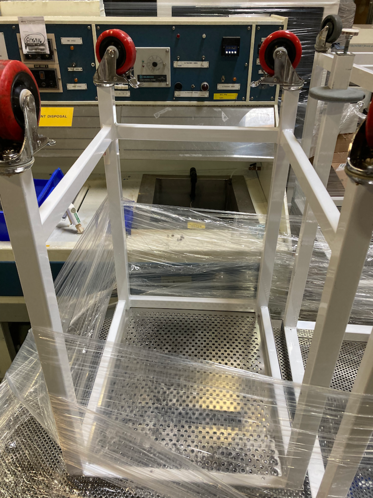 21 x 25 x 55 Perforated Stainless Steel Cleanroom Table Wheels, Top Shelf - Image 2 of 3